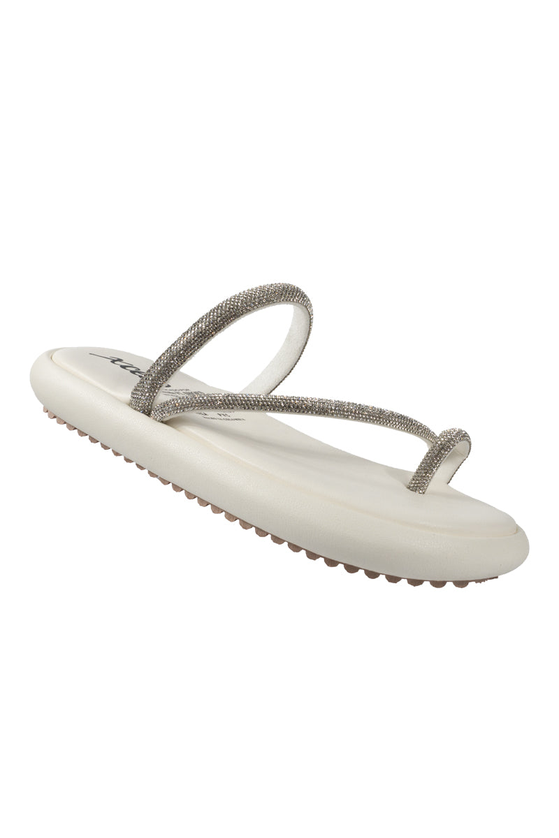 SANDALIA TRESPUNTADAS CON STRASH DE BRILLOS