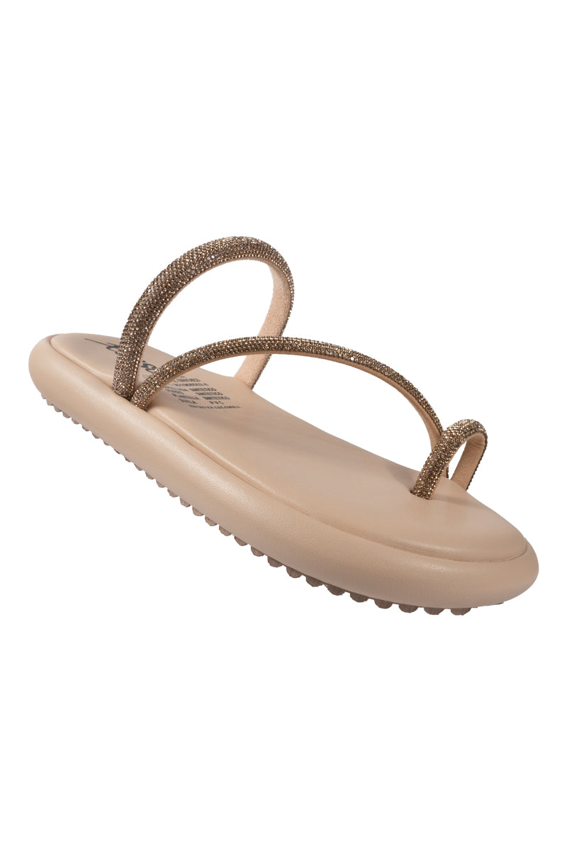 SANDALIA TRESPUNTADAS CON STRASH DE BRILLOS