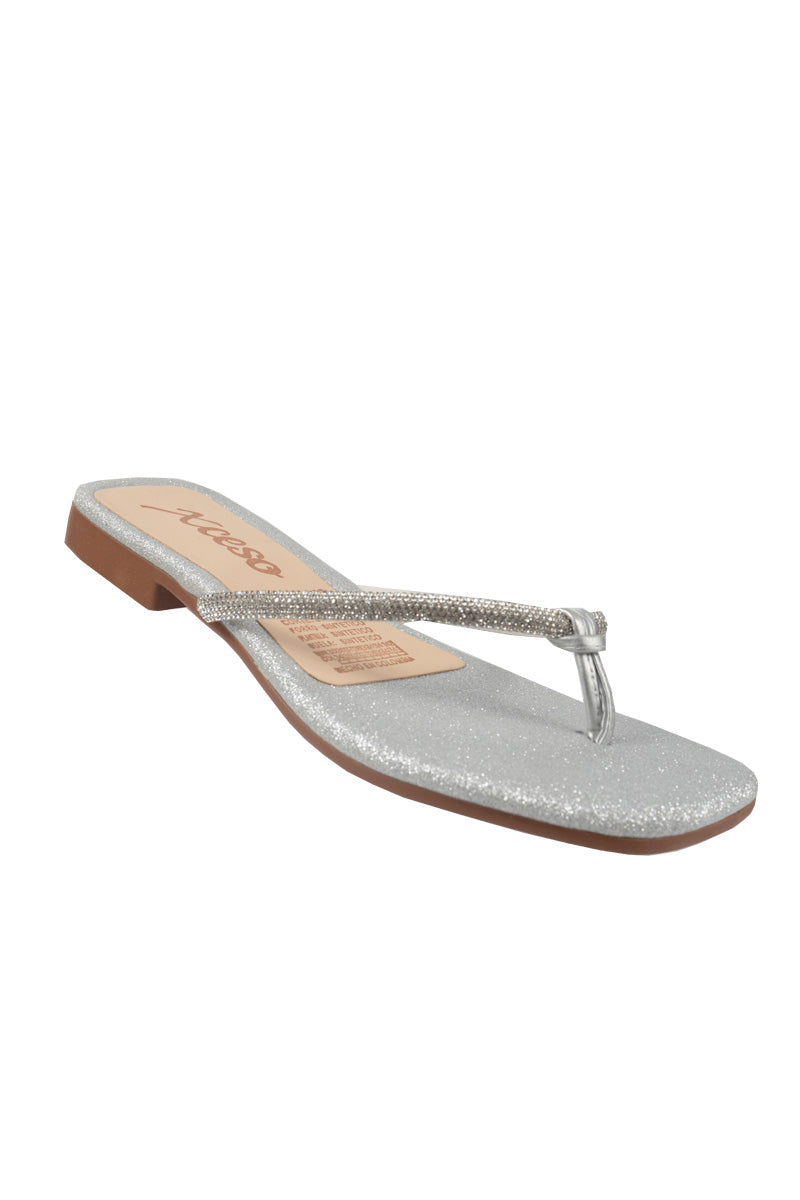 SANDALIA PLANA DE BRILLOS