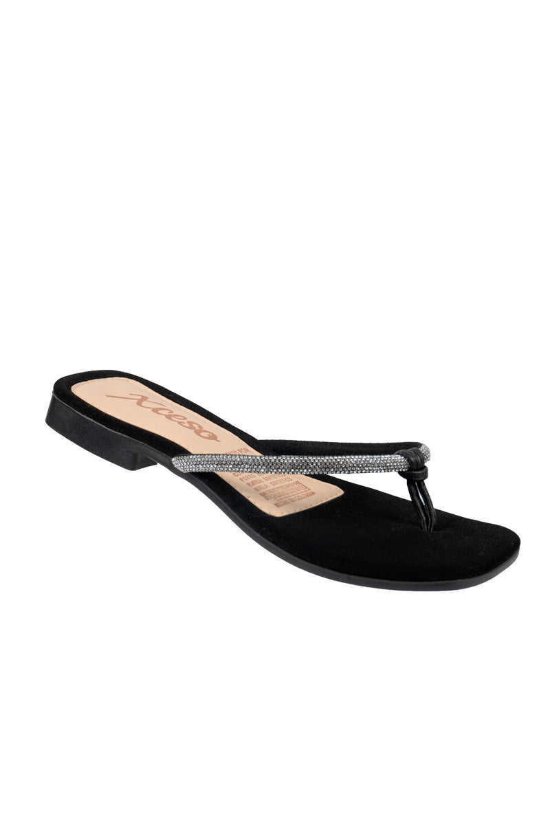 SANDALIA PLANA DE BRILLOS