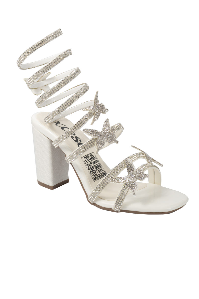 TACÓN EN ESPIRAL CON BRILLOS