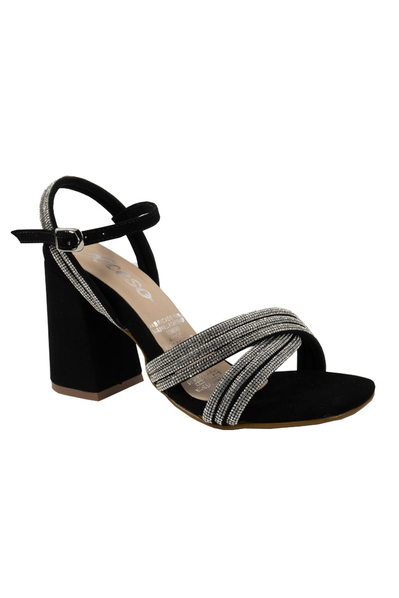 TACÓN EN CORREA BRILLANTE