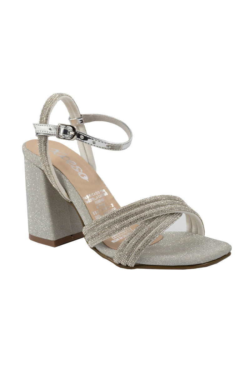 TACÓN EN CORREA BRILLANTE