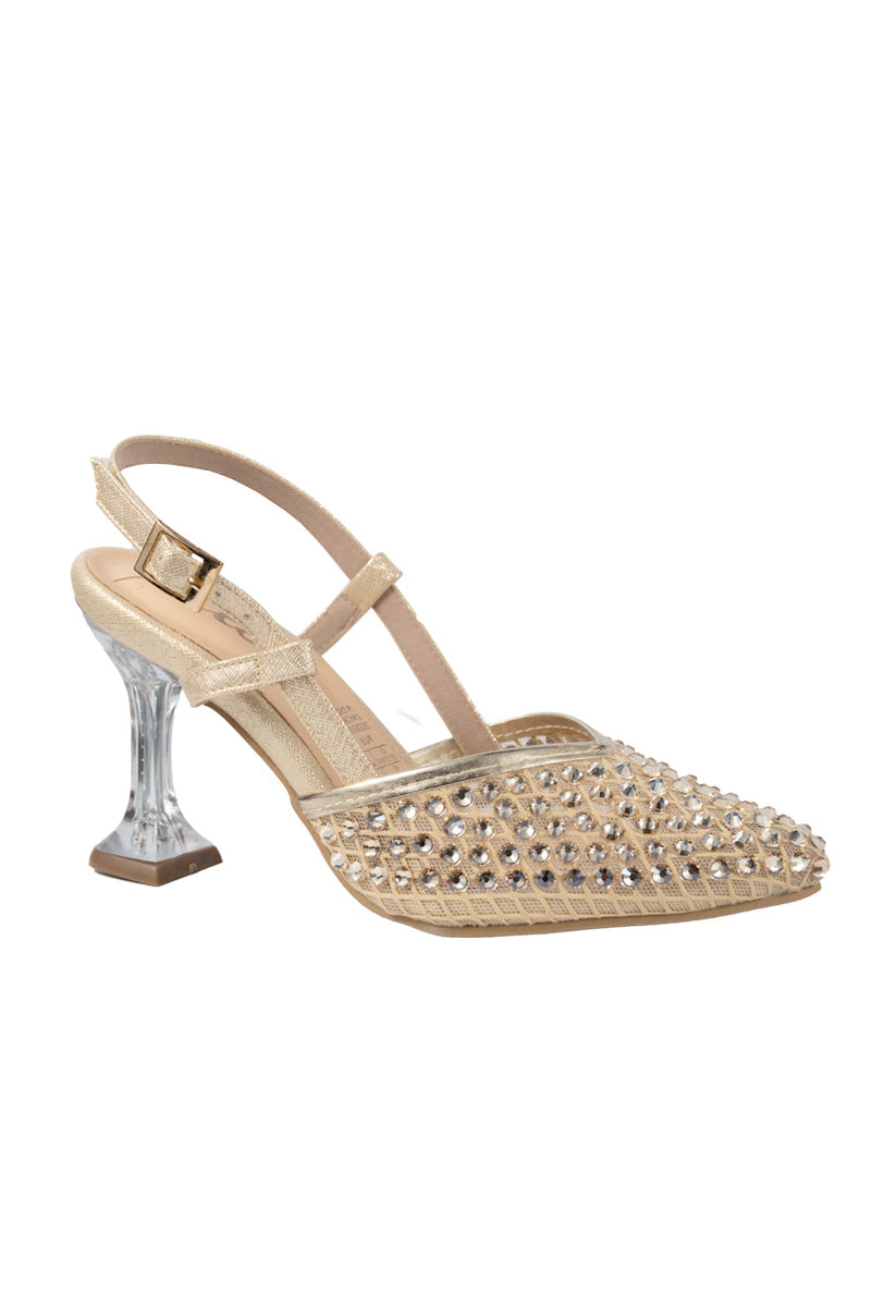 TACÓN EN PUNTA CON PIEDRAS