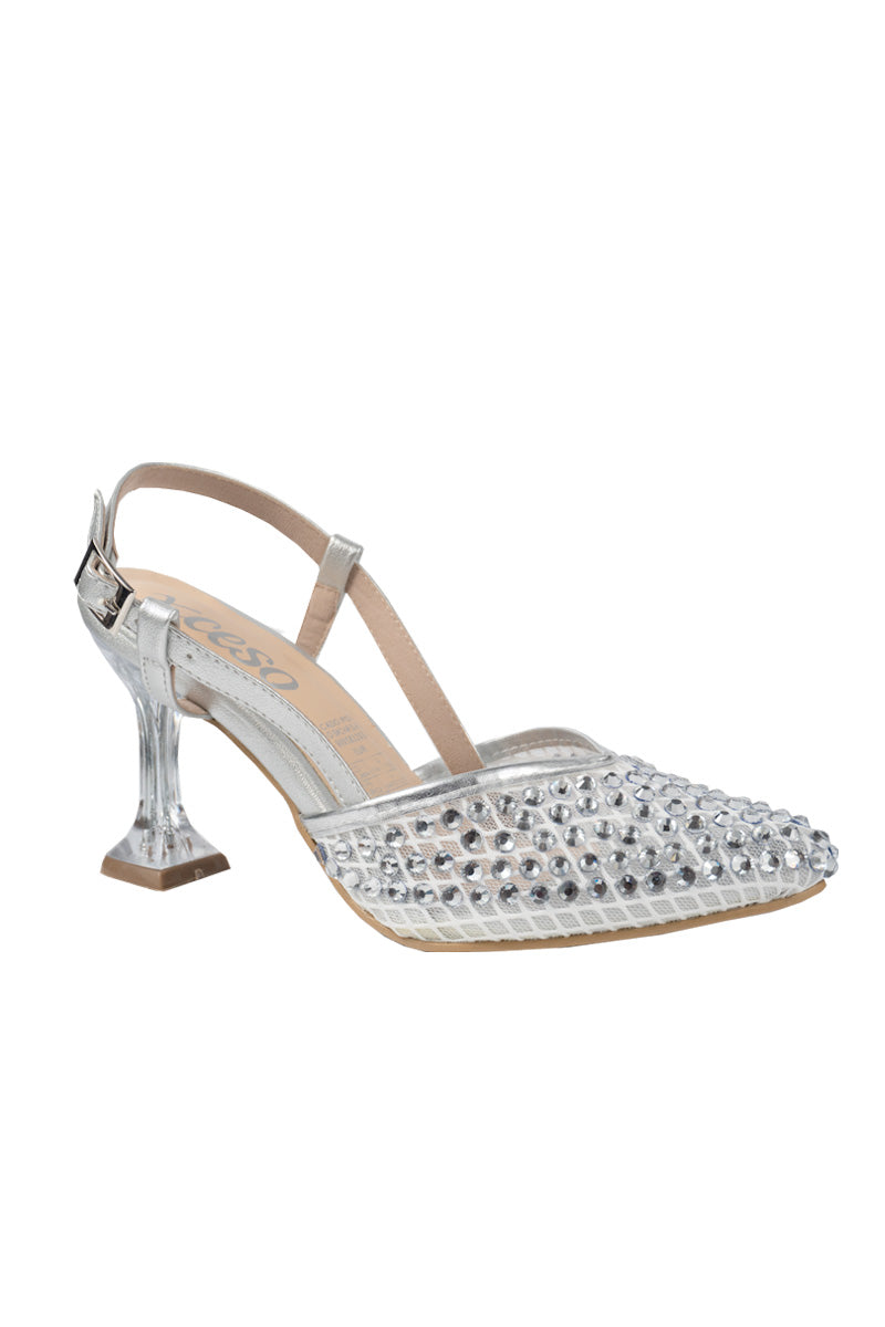 TACÓN EN PUNTA CON PIEDRAS